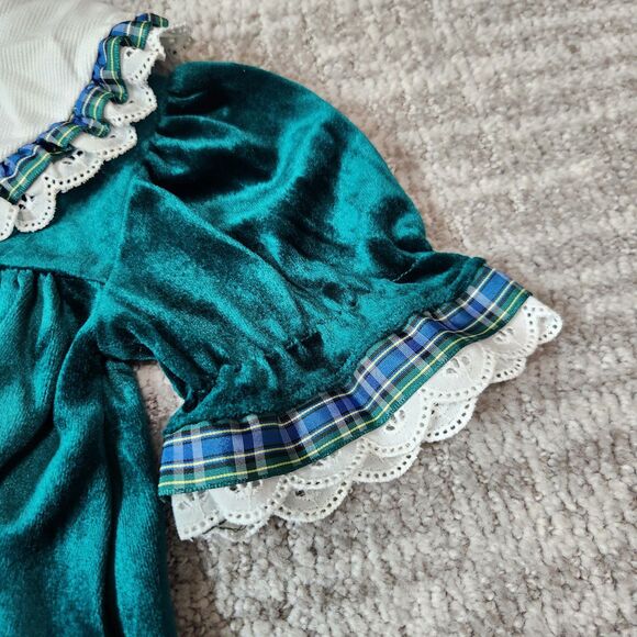 Good Lads vintage holiday special occasion velvet green dress size 18 months - Picture 6 of 12